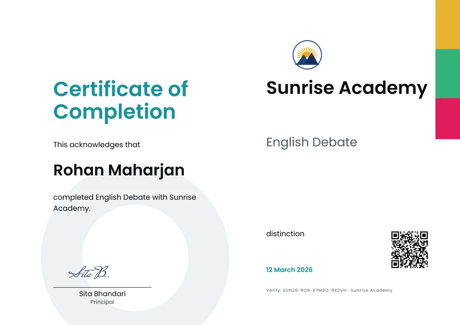 The Modern completion certificate design